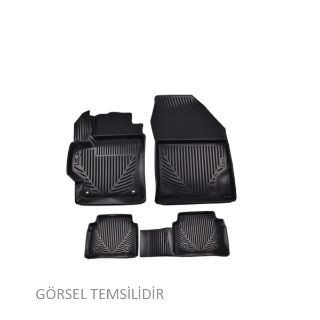 PERFLEX 3D X-MAT HAVUZLU PASPAS ÇEŞİTLERİ SİYAH TOYOTA CHR 2019 3D X-MAT 5 PCS resmi