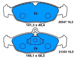 FREN BALATASI ÖN ASTRA F 91> VECTRA A 88> CORSA A 82> CORSA B 93> COMBO 93>01 TIGRA A 94> / LANOS 97> NEXIA 96> / XJ6 75> resmi