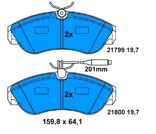 FREN BALATASI ÖN FİŞLİ DUCATO 02> / BOXER 02> / JUMPER 02> 18Q BÜYÜK TİP resmi