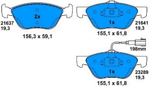 FREN BALATASI ÖN FİŞLİ BRAVO I 95> COUPE 93> / 145 94> 156 97> SPIDER 98> GTV 98> resmi