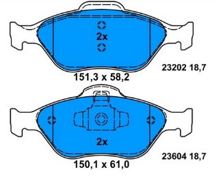 FREN BALATASI ÖN FİESTA IV 95> FİESTA V 01> FUSİON 02> PUMA 97> / MAZDA 2 03> MAZDA 121 96> resmi