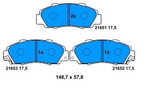 FREN BALATASI ÖN ACCORD 98>02 CR-V 97>01 HR-V 98> LEGEND 91> PRELUDE 92> SHUTTLE 94> / 600 93> resmi