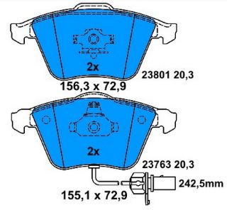 FREN BALATASI ÖN FİŞLİ VECTRA C 02> 2.8 V6 / A4 04>08 A6 04> A8 03> / EXEO 09> / FOCUS / MAZDA 3 03> / 9-3 / S40 II 04> V40 12> V50 04> C30 06>12 C70 II 06> resmi