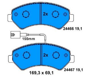 FREN BALATASI ÖN TEK FİŞLİ DUCATO 06> / BOXER 06> / JUMPER 06> / JEST 14> resmi