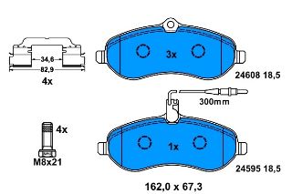 FREN BALATASI ÖN FİŞLİ SCUDO 07> / EXPERT II 07> / JUMPY II 07> / PROACE I 13> resmi