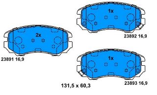 FREN BALATASI ÖN COUPE 02> SONATA 04> ELANTRA 00> TUCSON 04> / MAGENTIS SOUL 09> SPORTAGE 04> resmi