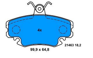 FREN BALATASI ÖN R9 EM  R11 R18 R19 CLİO I CLİO SYMBOL MEGANE I TWINGO / SANDERO 08> / 205 309 resmi