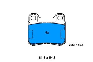 FREN BALATASI ARKA W201 190 W201 82>93 15.50MM resmi