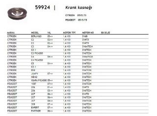 KRANK KASNAĞI 206/207/407/308/C2/C3/C4 1.4-1.6 HDİ resmi