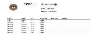 KRANK KASNAĞI DACİA LOGAN 1.5DCI resmi