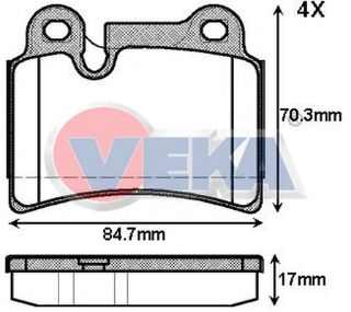 FREN BALATA ARKA VOLKSWAGEN TOUAREG (7LA,7L6,7L7) 3.0 V6 TDI 2002-2010 / TOUAREG 3.2İ V6 2002-2010 / TOUAREG 5.0 V10 TDI 2002-2010 resmi