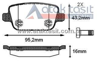 FREN BALATA ARKA MONDEO IV 1.6 TI-VCT 2007-2014/ MONDEO IV 2.2 TDCI 2007-2014/ MONDEO IV 2.0 TDCI 2007-2014/ KUGA I 2.0 TDCI 2008-2013/ MONDEO IV 1.6 TDCI 2007-2014/ FREELANDER II 2.2 TD4 2006-2014 resmi