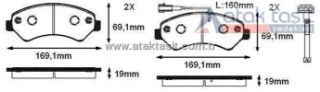 FREN BALATA ÖN FISLI FIAT DUCATO (250) 3.0 MJT 160 HP 19.00MM 2006-2014 / PEUGEOT BOXER III 3.0 HDI 2006-2014 / CITROEN JUMPER III 2.8 HDI 2006-2014 / KARSAN JEST 2.3 D 2012- resmi