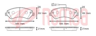 FREN BALATA ÖN CIFT FISLI 21.00MM FIAT DUCATO III 2006- / PEUGEOT BOXER III 2006-/ CITROEN JUMPER III 2006-/ KARSAN JEST 2012- resmi