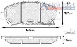 FREN BALATA ÖN NİSSAN QASHQAI (J10) 1.5 DCI 2007-2014/X-TRAİL (T31) 2.0 DCI 2007-2013/X-TRAİL (T31) 2.0İ 2007-2013/QASHQAI (J10) 2.0 DCI 2007-2014/RENAULT KOLEOS (HY) 2.0 DCI 2008-2014 resmi