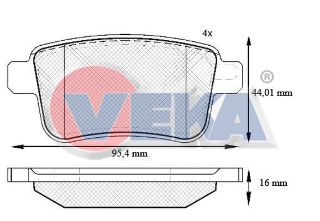 FREN BALATA ARKA RENAULT KANGOO (KW0/1) 1.5 DCI 16.00MM 2008- resmi