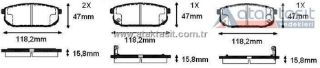 FREN BALATA ARKA İKAZLI KİA SORENTO I (JC) 2.4İ 2002-2009 / KİA SORENTO I (JC) 2.5 CRDI 2002-2009 resmi