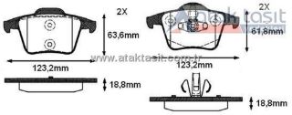 FREN BALATA ARKA VOLVO XC90 I 2.5 T 18.80MM 2002-2014 / VOLVO XC90 I 3.2İ 2002-2014 resmi