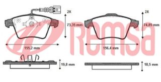 FREN BALATA FISLI ÖN 19.8MM VW TOUAREG 3.2İ V6 - 2.5 R5 TDI - 3.0 V6 TDI 2002-2010/ PORSCHE CAYENNE (955) 3.0 TDI 2002-2010/ CAYENNE 3.6İ 2010- resmi