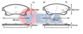 FREN BALATA ÖN İKAZLI OPEL ASTRA J 1.3 CDTI 15 JANT 19.00MM 2009-2016 / 1.4İ 2009-2016 / 1.6İ 2009-2016 /CHEVROLET CRUZE (J300) 1.6 2009-2014 /CRUZE (J305) 1.6 2011-2014/AVEO (T300) 1.2 16V 2011-2014 resmi