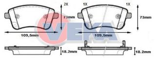 FREN BALATA ÖN İKAZLI HYUNDAİ IX20 (JC) 1.4İ 2010-/ 1.4 CRDI 2010-/ 1.6İ 2010- / KİA VENGA (YN) 1.4 CRDI 2010- / 1.6 CVVT 2010- / 1.6 CRDI 2010- resmi