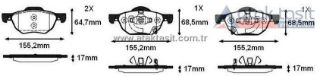 FREN BALATA ÖN İKAZLI 17MM HONDA ACCORD VIII (CU) 2.0 I-VTEC - 2.2 I-CDTI - 2.4 I-VTEC 2003-2008 resmi