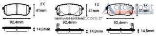 FREN BALATA ARKA İKAZLI HYUNDAİ I10 (PA) 1.1İ 12V 2008-2013 / I10 (BA) 1.0 D-CVVT 2013- / I10 (BA) 1.2 D-CVVT 2013- / KİA PICANTO (BA) 1.25 2004-2011 / PICANTO (BA) 1.1İ 2004-2011 resmi