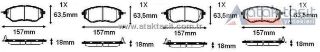 FREN BALATA ÖN İKAZLI 18MM SUBARU FORESTER (SJ) 2.0 2013-/ OUTBACK (BS) 2.0 D 2015-/ TRIBECA (B9) 3.0 2005-/ LEGACY IV (BL,BP) 2.0İ 2003-2009 resmi