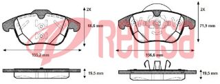 FREN BALATA İKAZLI ÖN LAND ROVER RANGE ROVER EVOQUE (LV) 2.0 Sİ4 19.50MM 2011- resmi