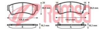 FREN BALATA ÖN İKAZLI TEL DELIKLI 18.30 MM MAZDA 6 (GH) 1.8İ MRZ 18.30 MM 2007-2012 / 6 (GH) 2.0 MZR 2007-2012 resmi