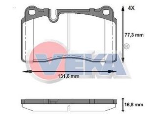 FREN BALATA ÖN İKAZLI VOLKSWAGEN TOUAREG 3.0 V6 TDI 2002-2010/ TOUAREG 3.6 V6 FSI 2002-2010/ TOUAREG 3.2İ V6 2002-2010/ TOUAREG 4.2 V8 2002-2010/ TOUAREG 5.0 V10 TDI 2002-2010 resmi