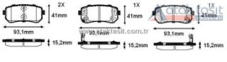 FREN BALATA ARKA İKAZLI HYUNDAİ ACCENT ERA 1.5 CRDI - 1.6 CVVT 2006-2012/ I30 1.6 CRDI 2007-2011/ I20 1.4 CRDI 2008-2015/ KİA RİO II 1.5 CRDI 2006-2011/CEE'D 1.6 CRDI 2006-2012/ SPORTAGE 1.6 GDI 2010- resmi