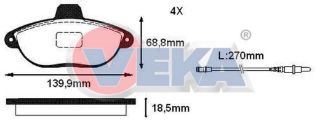 FREN BALATA FISLI ÖN FORD TRANSİT (CIFT TEKER) 2.2 TDCI 17.00MM 2014- resmi