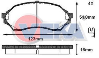 FREN BALATA İKAZLI ARKA MERCEDES E SERISI (W213) E 180 16.70MM 2016- / E SERISI (W213) E 220 D 2016-/ E SERISI (W213) E 300 2016-/ E SERISI (W213) E 250 2016- resmi