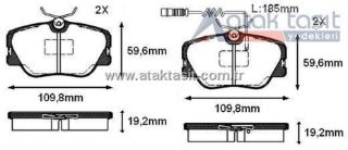 FREN BALATA ÖN FISLI MERCEDES E SERISI (W124) E 200 D 1993-1995 / E SERISI (W124) E 200 1993-1995 / E SERISI (W124) E 250 D 1993-1995 resmi