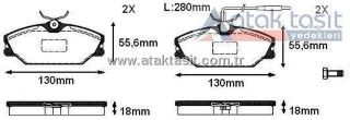 FREN BALATA ÖN FISLI RENAULT LAGUNA I 1.6İ 1993-2001/ 1.9 DCI 1993-2001/ MEGANE I 1.6İ 16V 1996-2003/ 1.9 DT 1996-2003/ 2.0İ 1996-2003/ SAFRANE 2.0İ 1992-2000/ resmi