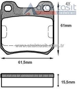 FREN BALATA ARKA OPEL VECTRA B 1.6İ 1995-2003/ VECTRA B 2.0İ 1995-2003/ VECTRA B 2.0 DTI 1995-2003/ VECTRA B 2.5 V6 1995-2003/ VECTRA B 2.0 DI 1995-2003/ OMEGA A 3.0İ 1986-1994 resmi