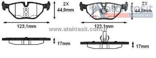 FREN BALATA ARKA BMW 3 SERISI (E36) 318 İ 1990-1998/ (E36) 320 İ 1990-1998/ (E36) 325 İ 1990-1998/ (E36) 328 Cİ 1990-1998/ (E46) 320 D 1998-2005/ (E46) 316 İ 1998-2005/ (E46) 325 İ 1998-2005 resmi