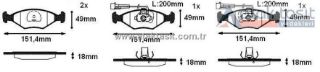 FREN BALATA ÖN FISLI FIAT PALİO 1.2İ 16V 1996-2005/ PALİO 1.4İ 1996-2005/ PALİO 1.6İ 16V 1996-2005/ ALBEA 1.2 1996-2003/ ALBEA 1.6 1996-2003/ SİENA 1.4İ 1997-2002/ SİENA 1.6İ 16V 1997-2002 resmi
