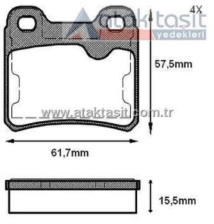 FREN BALATA ARKA OPEL VECTRA A 2.0 T 1988-1995/ VECTRA A 2.0 1988-1995/ ASTRA F 1.8 1991-1998/ ASTRA F 2.0 1991-1998/ ASTRA F CLASSIC 1.6İ 1998-2002/ ASTRA F CLASSIC 1.4İ 1998-2002 resmi