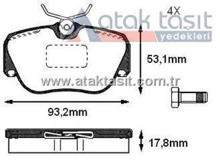 FREN BALATA ÖN MERCEDES 190 (W201) 2.0 1982-1993 / (W201) E 2.5 1982-1993 / (W201) 2.3 1982-1993 / (W201) 2.5 D 1982-1993 resmi