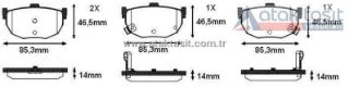 FREN BALATA ARKA İKAZLI 14.00MM KİA CERATO (LD) 1.5 CRDI - 1.6 CRDI - 1.6İ 2004-2012/ HYUNDAİ ELANTRA 1.8İ - 2.0 CRDI 2001-2007/ NİSSAN MAXİMA (J30) 3.0İ V6 1988-1994 resmi