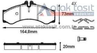 FREN BALATA ON-ARKA MERCEDES SPRINTER 4T (904) 412 D 4Q 1995-2006 / SPRINTER 4T (904) 413 CDI 4Q 1995-2006 resmi