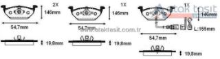 FREN BALATA FISLI ÖN VW GOLF IV 1.4İ 16V - 1.6 16V - 1.9 TDI 19.80MM 1997-2005/ BORA 1.6İ 16V - 1.9 TDI 1998-2005/ AUDI A3 1.6 1996-2003/ SEAT LEON 1.6 - 1.9 TDI 1999-2006/SKODA OCTAVIA 1.6İ 1996-2004 resmi