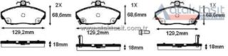 FREN BALATA ÖN İKAZLI HONDA EURO CİVİC 1.4İ 1991-2005/1.5İ 1991-2005 /1.6İ 1991-2005/ ROVER 214İ 1995-2000/416 SI 1.6İ 1995-2000/800 2.0İ 1986-1999/ GAZ GAZELLE 2.8 TD 2012- resmi