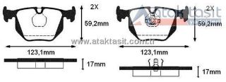 FREN BALATA ARKA BMW 3 SERISI (E46) 330 XD 17.00MM 1998-2005/ (E46) 330 CD 1998-2005/ (E46) 330 Xİ 1998-2005/ (E46) 330 Xİ 1998-2005 resmi