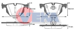 FREN BALATA ARKA BMW 3 SERISI (E90) 318 CL 2005-2011 / (E90) 320 İ 2005-2011 / (E90) 320 D 2005-2011 / (E90) 325 İ 2005-2011 / (E90) 330 Xİ 2005-2011 / (E90) 335 D 2005-2011 resmi