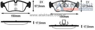 FREN BALATA ÖN BMW 3 SERISI (E36) 318 İ 1990-1998/ (E36) 320 İ 1990-1998/ 3 SERISI (E46) 316 İ 1998-2005/ (E46) 318 İ 1998-2005/ (E46) 320 D 1998-2005/ (E46) 325 İ 1998-2005/ (E46) 330 CD 1998-2005 resmi