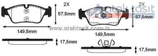 FREN BALATA ÖN BMW 1 SERISI (E87) 120 İ 2003-2012/ 3 SERISI (E90) 318 D 2005-2011/ (E90) 316 İ 2005-2011/ (E90) 325 İ 2005-2011/ (E90) 335 D 2005-2011/ (E90) 316 Tİ 2005-2011/ (E90) 318 CL 2005-2011 resmi