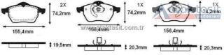 FREN BALATA ÖN OPEL VECTRA B 2.0İ 1995-2003 / VECTRA B 2.5 V6 1995-2003 / CALIBRA A 2.0İ 1995-2003 resmi